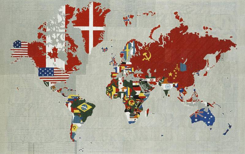 Map of the World with Flags - GIS Geography