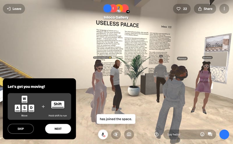 You'll be prompted to make an avatar when logging into the Useless Palace metaverse exhibition