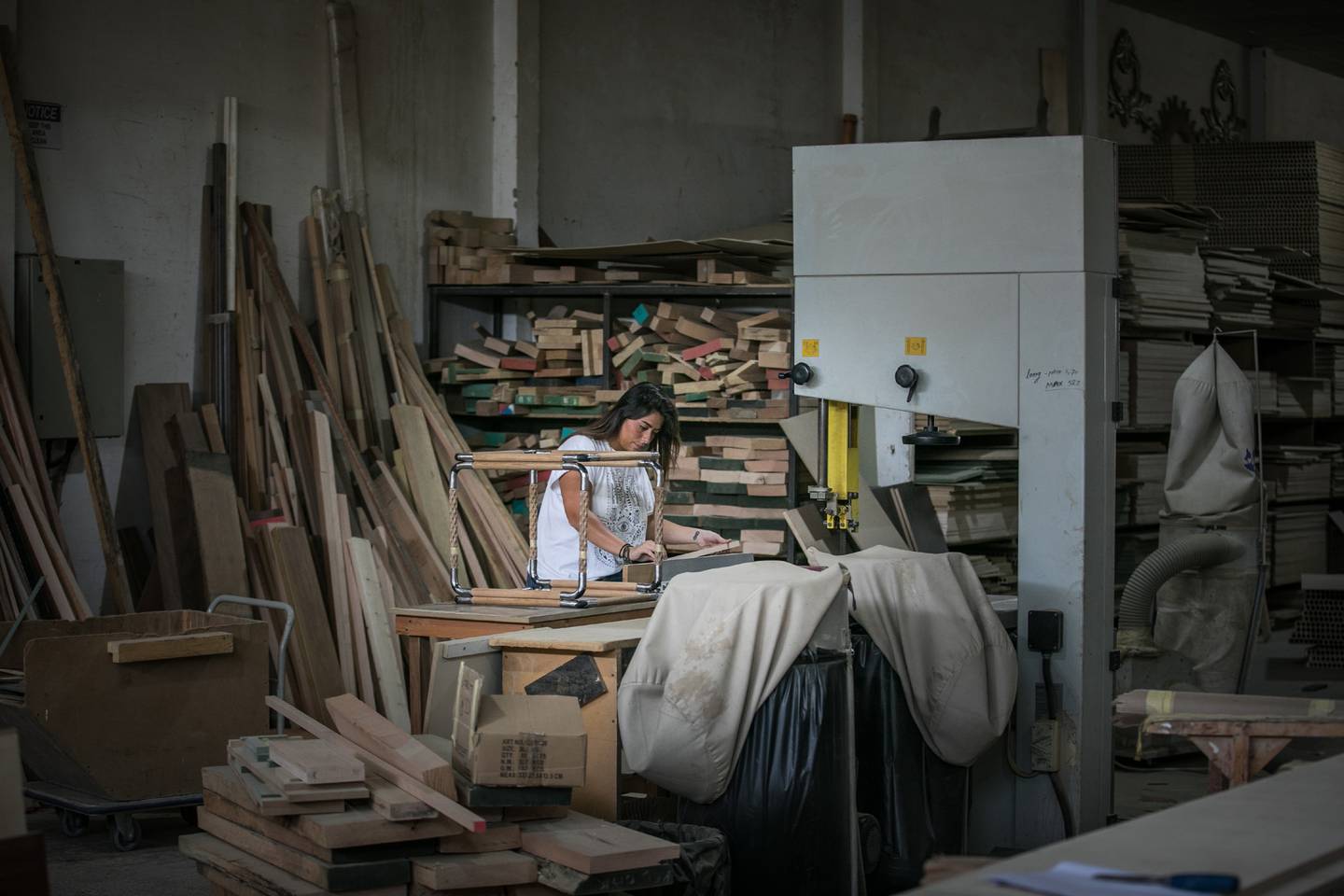 A designer working at Tashkeel's Tanween factory. Photo: Tashkeel