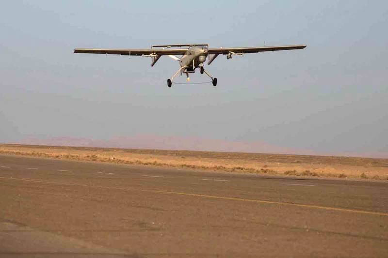 A military unmanned aerial vehicle prepares to land. AFP