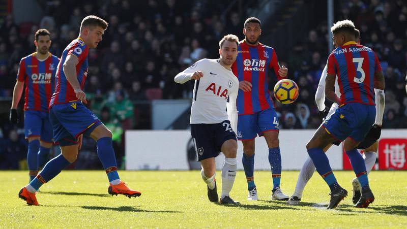 Centre midfield: Christian Eriksen (Tottenham) – Provided Harry Kane’s late winner in the hard-fought victory at Crystal Palace to take Spurs fourth. Paul Childs / Reuters