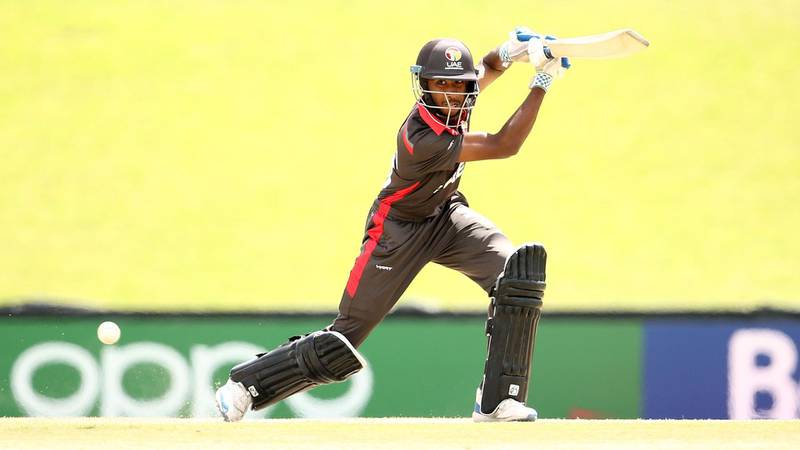 Vriitya Aravind got the UAE's reply off to a fast start with 31 in 17 balls against South Africa. Courtesy ICC