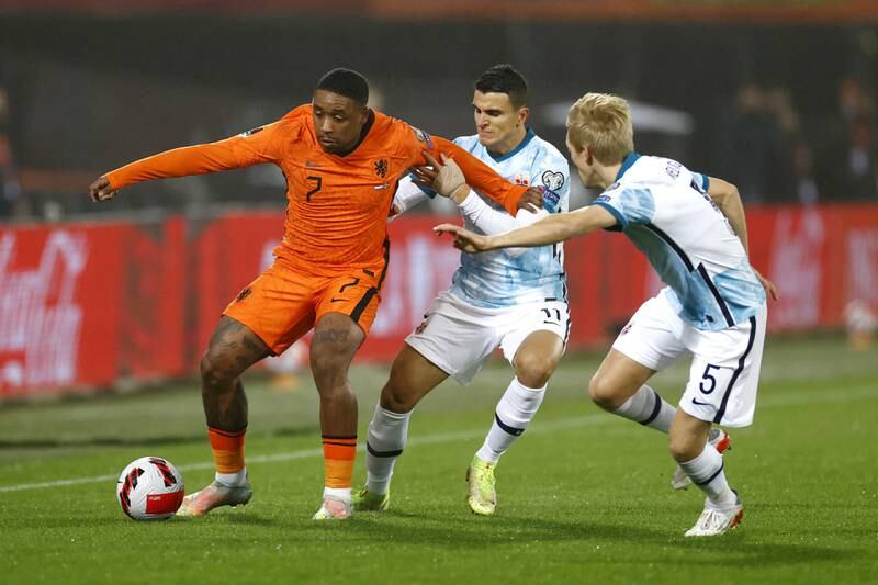 Steven Bergwijn of Netherlands, Mohamed Amine Elyounoussi of Norway, Birger Solberg Meling of Norway in action. EPA