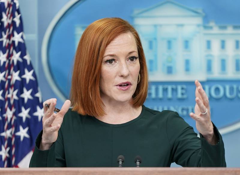 Former White House press secretary Jen Psaki made a quip about cancelling her vacation to Russia after hearing of her ban. AP