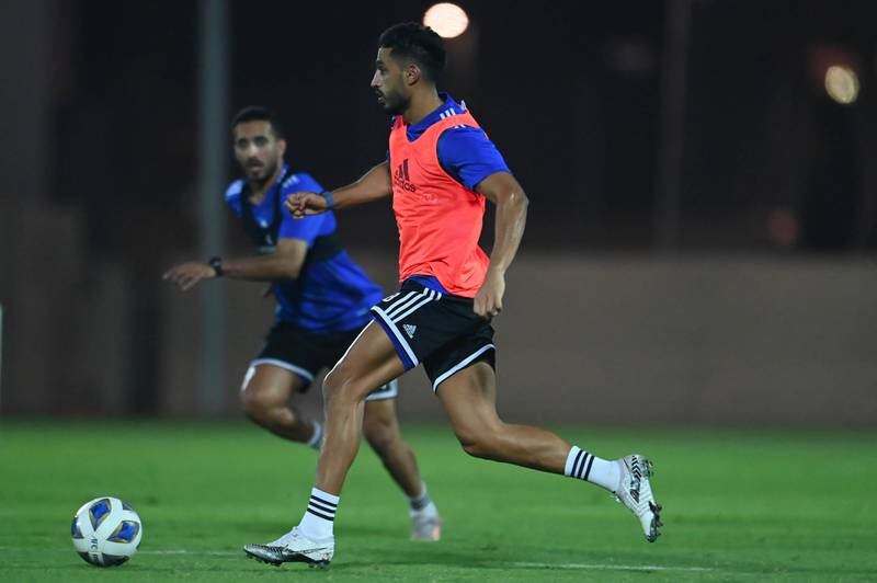 Midfielder Majed Hassan trains in Dubai. Photo: UAE FA