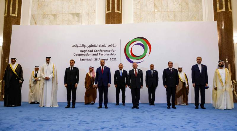 Leaders from across the Middle East gathered in Iraq on Saturday to discuss peace in the region. AP