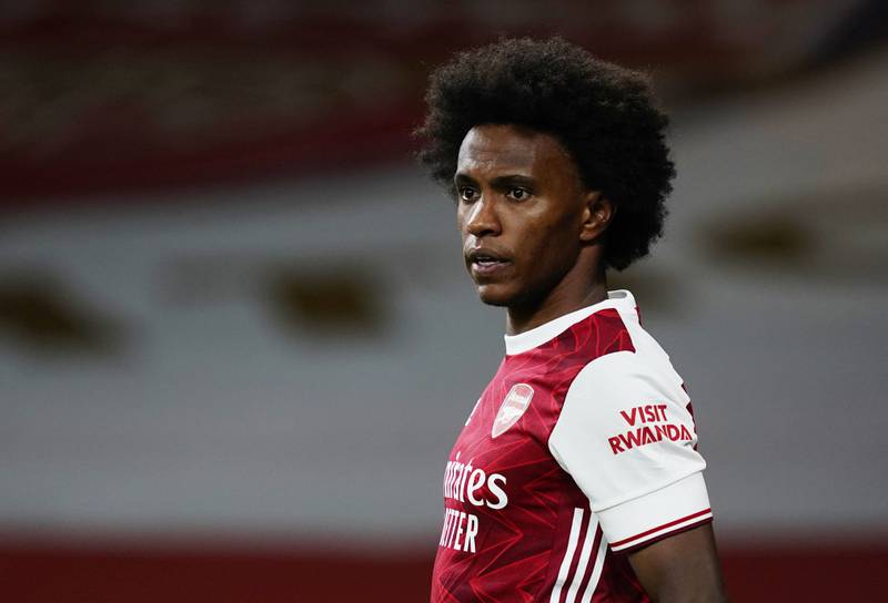 Soccer Football - Premier League - Arsenal v West Ham United - Emirates Stadium, London, Britain - September 19, 2020. Arsenal's Willian. Pool via REUTERS/Will Oliver EDITORIAL USE ONLY. No use with unauthorized audio, video, data, fixture lists, club/league logos or 'live' services. Online in-match use limited to 75 images, no video emulation. No use in betting, games or single club/league/player publications.  Please contact your account representative for further details.