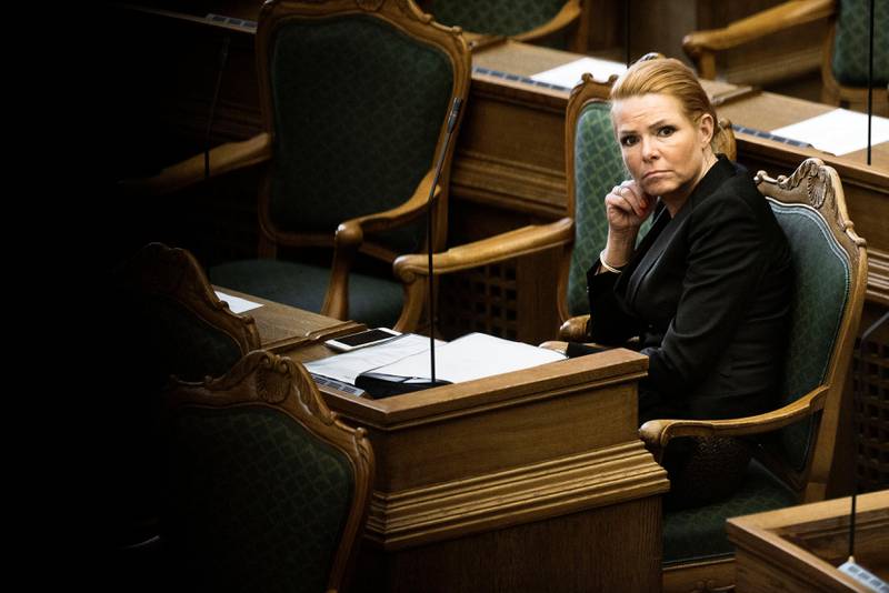 FILE PHOTO: Denmark's Minister of Immigration and Integration Inger Stojberg listens to the debate in the Danish Parliament, January 26, 2016.  REUTERS/Mathias Loevgreen Bojesen/Scanpix/File Photo ATTENTION EDITORS - THIS IMAGE WAS PROVIDED BY A THIRD PARTY. FOR EDITORIAL USE ONLY. NOT FOR SALE FOR MARKETING OR ADVERTISING CAMPAIGNS. THIS PICTURE IS DISTRIBUTED EXACTLY AS RECEIVED BY REUTERS, AS A SERVICE TO CLIENTS. DENMARK OUT. NO COMMERCIAL OR EDITORIAL SALES IN DENMARK. NO COMMERCIAL SALES.     ATTENTION EDITORS - THIS IMAGE WAS PROVIDED BY A THIRD PARTY. FOR EDITORIAL USE ONLY. NOT FOR SALE FOR MARKETING OR ADVERTISING CAMPAIGNS. THIS PICTURE IS DISTRIBUTED EXACTLY AS RECEIVED BY REUTERS, AS A SERVICE TO CLIENTS. DENMARK OUT. NO COMMERCIAL OR EDITORIAL SALES IN DENMARK. NO COMMERCIAL SALES.