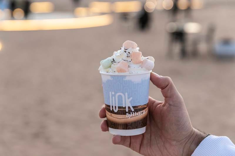 There is a creative menu of hot drinks available at Link by mara.