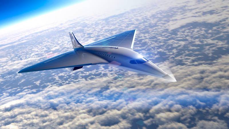 This undated illustration obtained August 3, 2020,courtesy of Virgin Galactic shows the Mach 3 Aircraft design for high speed travel.  Space company Virgin Galactic on August 3, 2020 announced a preliminary partnership with engine maker Rolls Royce to build an airliner capable of flying at three times the speed of sound. Only the Concorde had, from 1976 to 2003, regularly transported passengers in the history of air transport. Virgin Galactic wants to go faster (Mach 3 instead of Mach 2 for the Concorde), but will have to solve the problems that have doomed the Concorde, in particular noise and fuel consumption. - -----EDITORS NOTE --- RESTRICTED TO EDITORIAL USE - MANDATORY CREDIT "AFP PHOTO / VIRGIN GALACTIC " - NO MARKETING - NO ADVERTISING CAMPAIGNS - DISTRIBUTED AS A SERVICE TO CLIENTS  - NO ARCHIVES
 / AFP / Virgin Galactic/The Spaceship Company / Handout / -----EDITORS NOTE --- RESTRICTED TO EDITORIAL USE - MANDATORY CREDIT "AFP PHOTO / VIRGIN GALACTIC " - NO MARKETING - NO ADVERTISING CAMPAIGNS - DISTRIBUTED AS A SERVICE TO CLIENTS  - NO ARCHIVES

