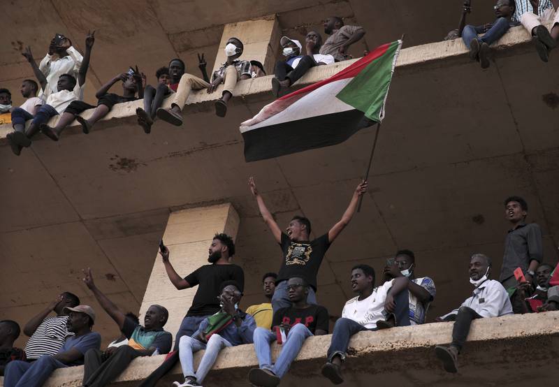 Protesters raised slogans demanding the exit of Gen Abdel Fattah Al Burhan, in the capital Khartoum. AP Photo