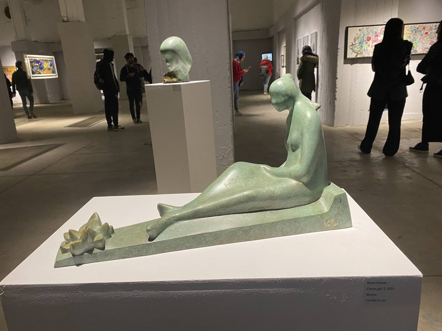 Bronze 'Cactus girl 2' by sculptor Reem Osama. Nada El Sawy / The National