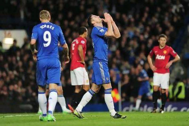 Gary Cahill reacts during Chelsea's 3-2 loss to Manchester United on Sunday. Shaun Botterill / Getty Images
