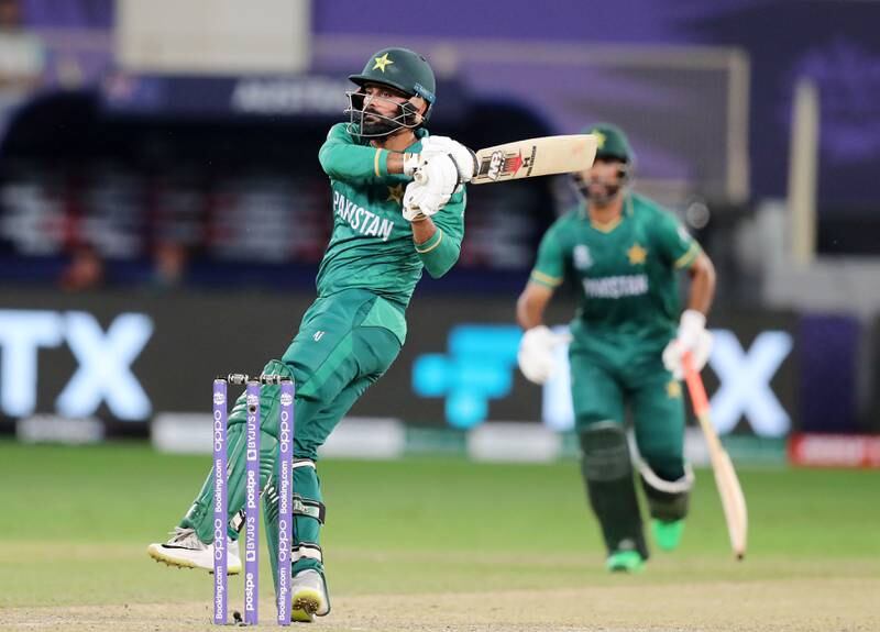 Mohammad Hafeez bats for Pakistan against Australia in the semi-final of the T20 World Cup at the Dubai International Cricket Stadium. The National