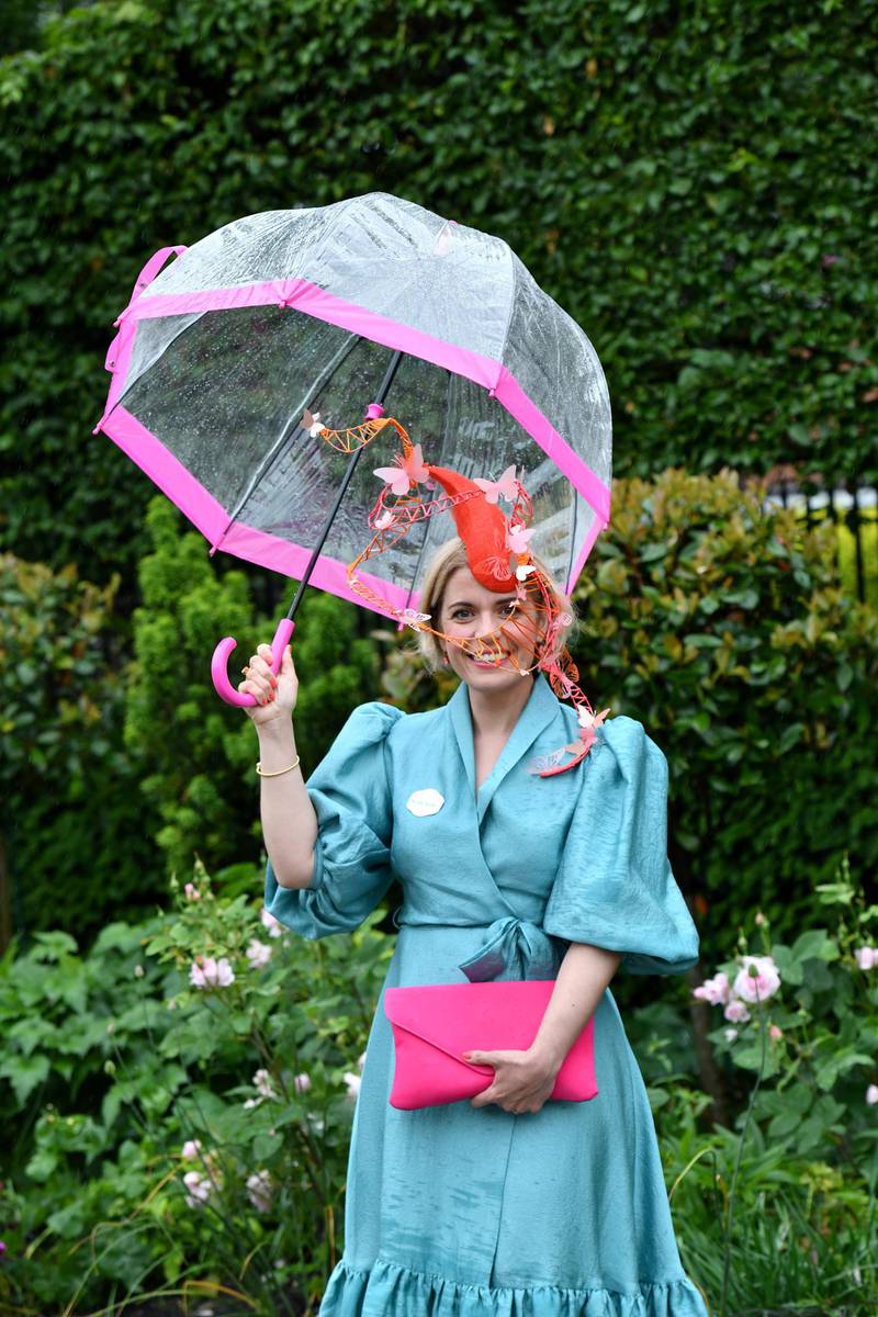 A racegoer poses during Royal Ascot 2021 at Ascot Racecourse in Ascot, England. Getty Images