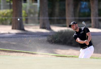 Dubai, United Arab Emirates - Reporter: Paul Radley and John McAuley: Martin Kaymer plays a shot out of the bunker on the 11th hole on the 4th and final day of the Omega Dubai Desert Classic. Sunday, January 26th, 2020. Emirates Golf Club, Dubai. Chris Whiteoak / The National