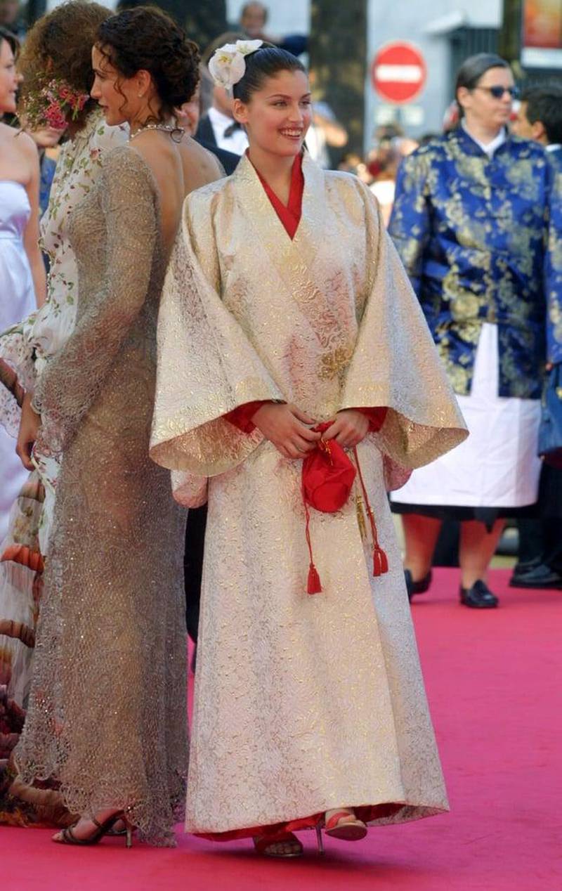 In 2001, Laetitia Casta broke all the rules and wore a vintage silk kimono. EPA