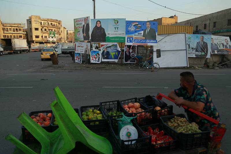Life goes on - including for fruit sellers - in the run-up to parliamentary elections in Baghdad. AP Photo