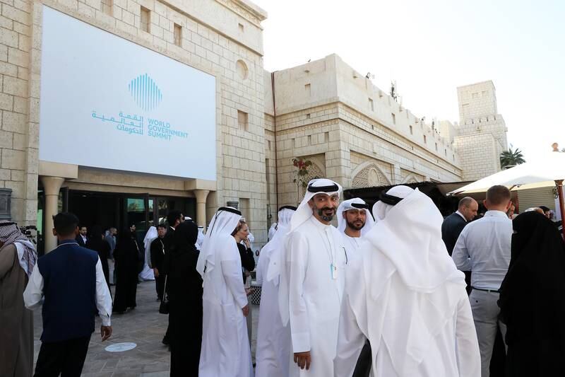 Delegates gather at Madinat Jumeirah for the summit. Pawan Singh / The National