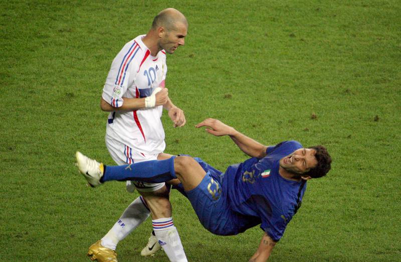 2006: Italy 1 (Materazzi 19') France 1 (Zidane pen 7') Italy win 5-3 on penalties: A match that will forever be remembered for Zinedine Zidane's brutal head-butt to the chest of Italian defender Marco Materazzi in extra-time that saw the French star sent-off. France attacker David Trezeguet was the only player to miss from the spot in Germany. AFP