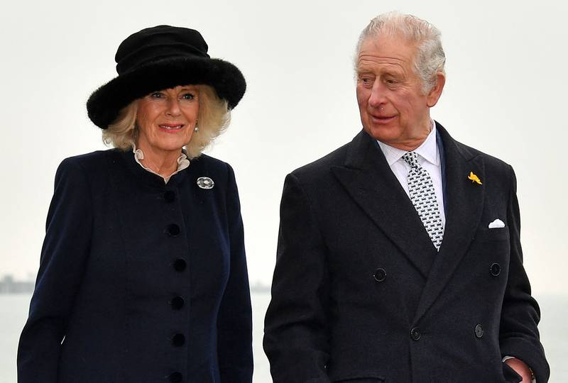 Britain's Prince Charles and Camilla, Duchess of Cornwall pictured in Southend, Essex, on Tuesday. Photo: AFP