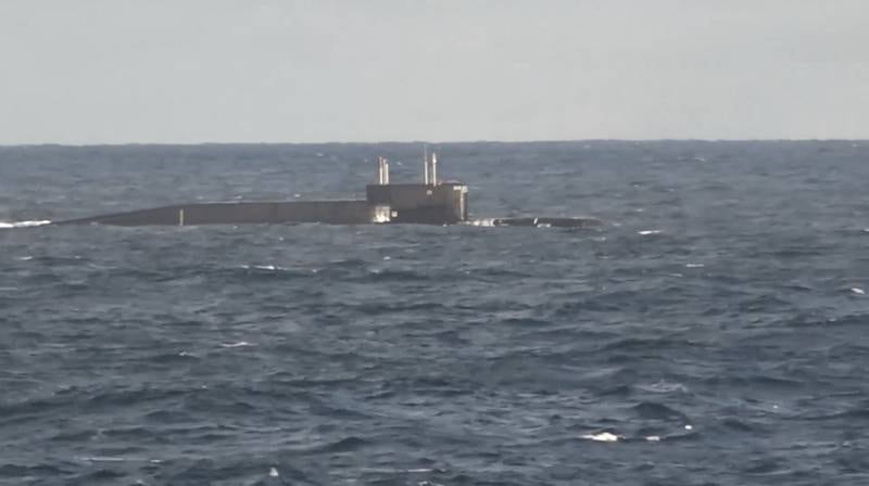 Russia's strategic nuclear-powered ballistic missile submarine Tula, in an image from video released by the Russian Defence Ministry. Reuters