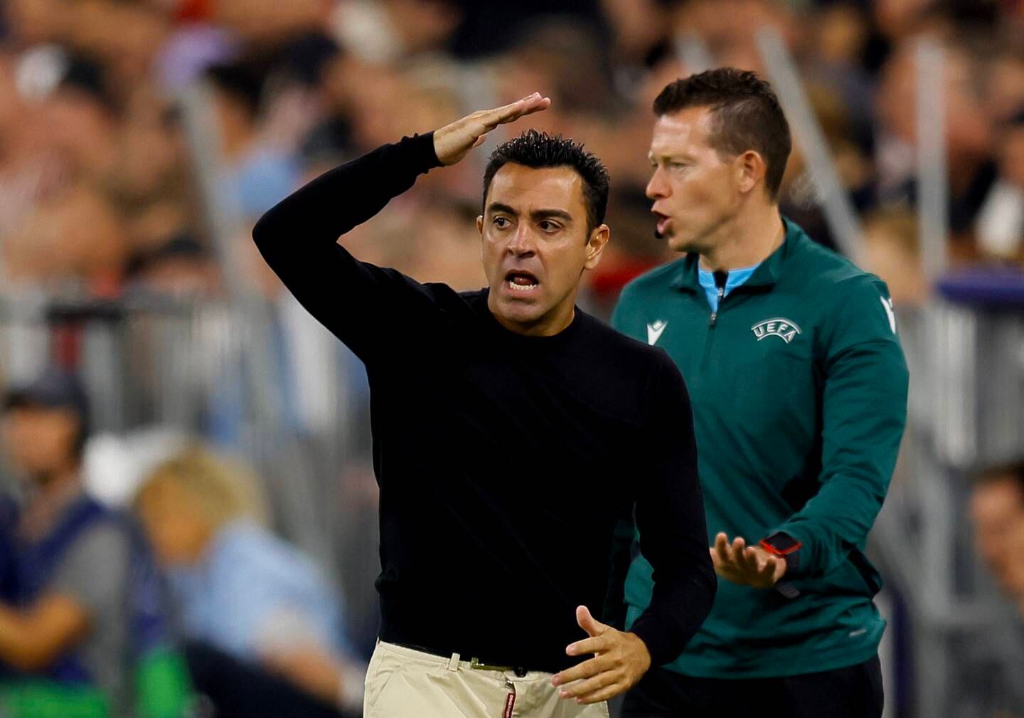 Barcelona manager Xavi Hernandez was not pleased with his team's performance. EPA