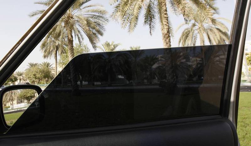 A car window with 70 per cent tint. (Philip Cheung / The National)



