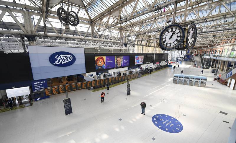 A deserted Waterloo station in London, Britain.  EPA
