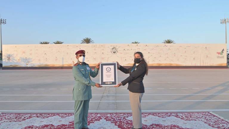 An image that illustrates this article Sheikh Zayed mural enters Guinness World Records