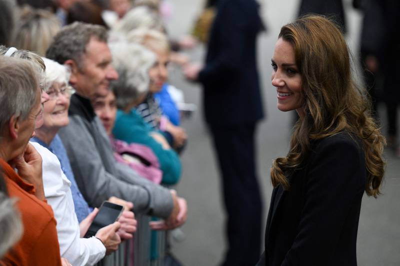 Princess Kate speaks to members of the public outside Norwich Gate on the Sandringham Estate. AFP