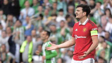 Manchester United defender Harry Maguire in action against Real Betis. AFP