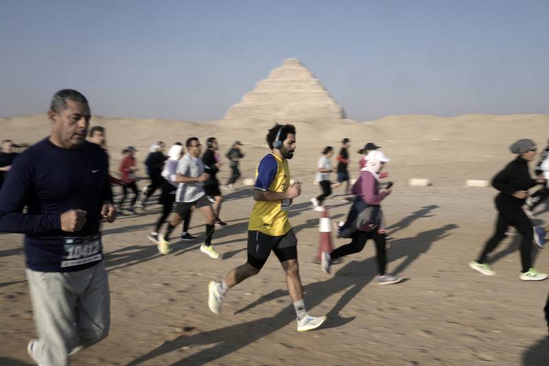 The race at Egypt's Saqqara necropolis took place about 30km south of Cairo. AP