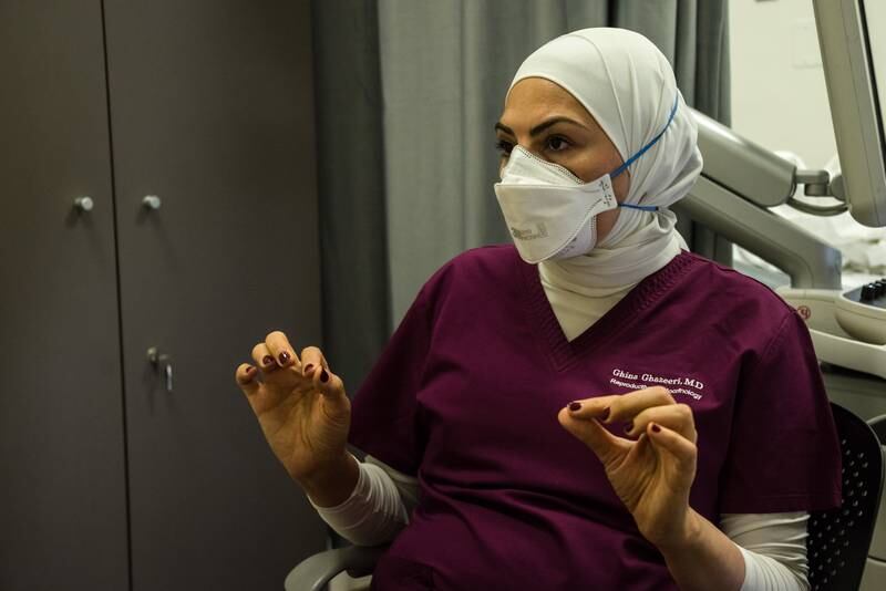 Obstetrics and gynecology specialist Dr Ghina Ghazeeri in her clinic at the American University of Beirut Medical Centre