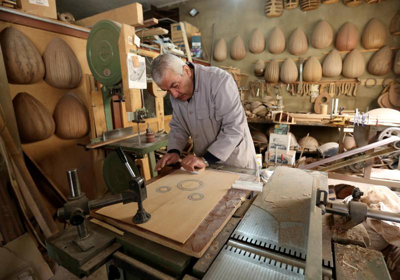 Nazih Ghadban builds his ouds by hand. He says this gives him the flexibility to produce customised instruments, with no tolerance for error. Reuters