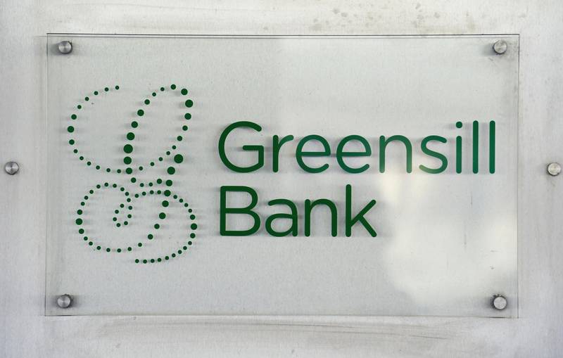 FILE PHOTO: The logo of Greensill Bank is pictured in downtown Bremen, Germany, July 3, 2019. REUTERS/Fabian Bimmer/File Photo