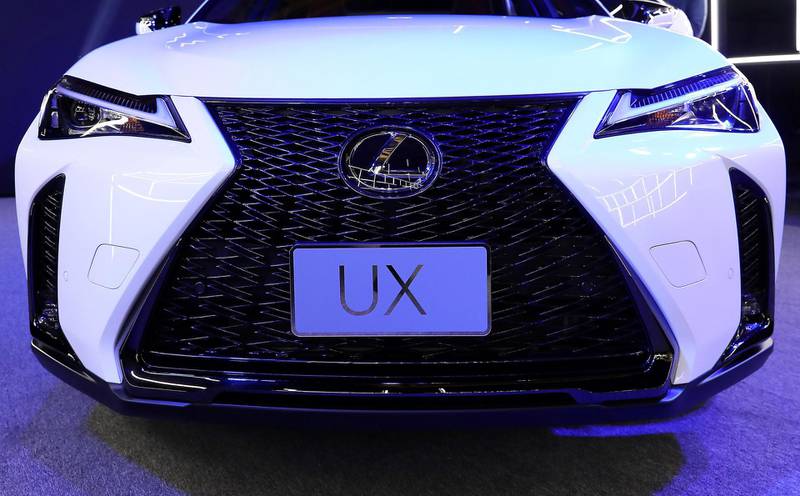 DUBAI , UNITED ARAB EMIRATES , December 8  ��� 2018 :- Exterior view of the new Lexus UX crossover SUV launched at the Emirates Financial Tower in Dubai. ( Pawan Singh / The National ) For Weekend. Story by Adam Workman