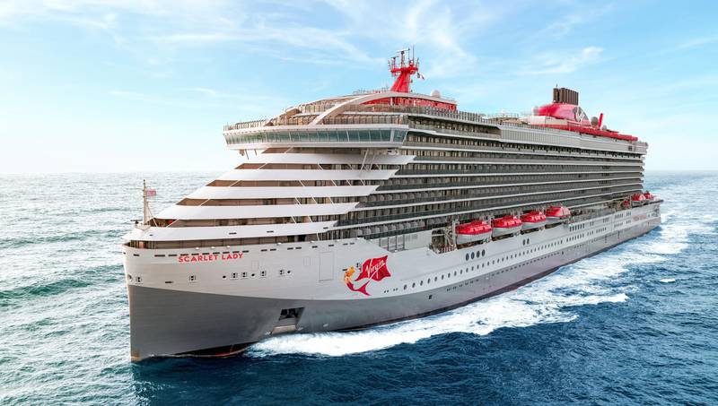 Virgin Voyages' adults-only cruise liner 'The Scarlet Lady' has postponed her debut on the seas. Courtesy Virgin Voyages 