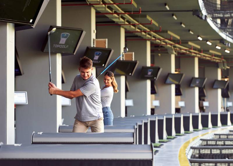 Topgolf has opened its first venue in the Middle East at Emirates Golf Club. Courtesy Topgolf