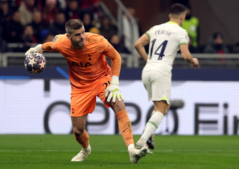 TOTTENHAM RATINGS: Fraser Forster - 6. Couldn’t have done better for Milan’s opener as he made two impressive saves before succumbing to Brahim’s header. Lucky not to concede a second goal as the Rossoneri missed several chances. Has to do better with coming out to claim crosses. PA