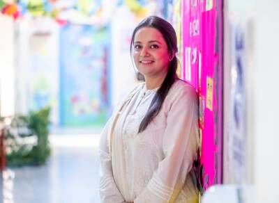 Nadia Alamgir, Pakistani kindergarten teacher at The Indian Academy, Dubai, thrives on the bond created between herself and her pupils. Ruel Pableo for The National