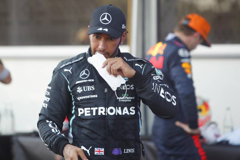 Lewis Hamilton of Mercedes at the Baku City Circuit on Saturday. EPA