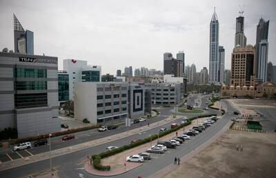 DUBAI, UNITED ARAB EMIRATES, March 22, 2014:   
Dubai Media City as seen on Saturday, March 22, 2014. (Silvia Razgova / The National)

Reporter: standalone
Section: Business
Usage: March 22, 2014