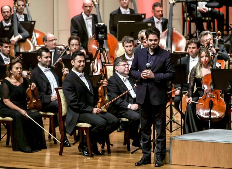 The orchestra left the Emirates Palace auditorium to a standing applause