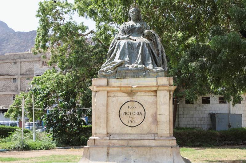 A statue of British monarch Queen Victoria in Victoria Park in Aden. Reuters