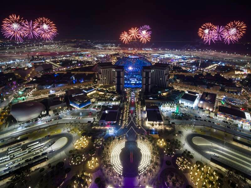 Spectacular fireworks and entertainment welcome the world to Expo 2020 Dubai on Thursday night. Photo: Expo 2020 Dubai