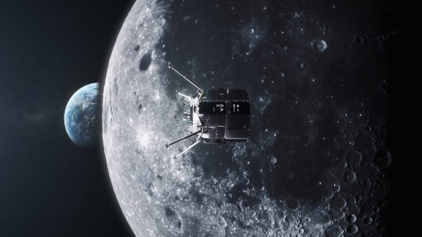 An artist's impression of the Hakuto-R lander approaching the Moon. Photo: ispace