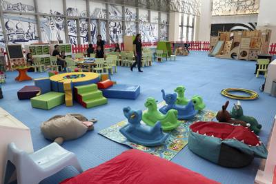 ABU DHABI ,  UNITED ARAB EMIRATES , SEPTEMBER 4 – 2019 :- Play area  at the new expansion of The Galleria on Al Maryah Island in Abu Dhabi. ( Pawan Singh / The National ) For Lifestyle
