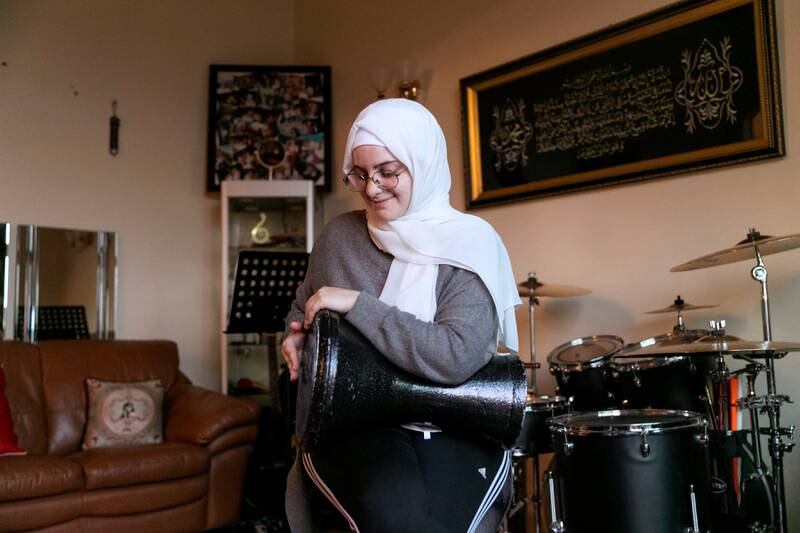 AL AIN, UNITED ARAB EMIRATES - NOVEMBER 5, 2018. Syrian singer-songwriter Ghaliaa Chaker in her home in Al Ain.(Photo by Reem Mohammed/The National)Reporter:Section:  WK