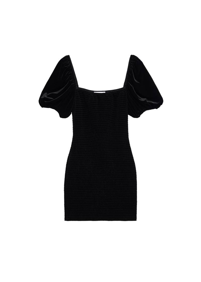 A velvet mini dress is perfect for an indoor event, Dh169, Mango. Courtesy Mango